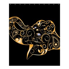 Beautiful Elephant Made Of Golden Floral Elements Shower Curtain 60  X 72  (medium)  by FantasyWorld7