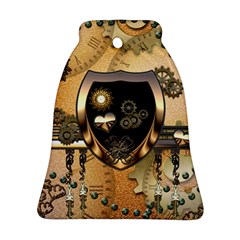 Steampunk, Shield With Hearts Ornament (bell)  by FantasyWorld7