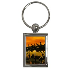 Sunset Over The Beach Key Chains (rectangle)  by FantasyWorld7