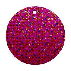 Polka Dot Sparkley Jewels 1 Round Ornament (two Sides)  by MedusArt