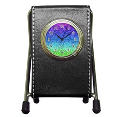 Grunge Art Abstract G57 Pen Holder Desk Clock by MedusArt