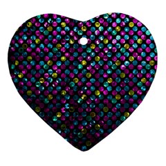 Polka Dot Sparkley Jewels 2 Heart Ornament (2 Sides) by MedusArt