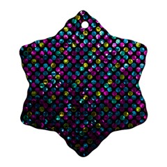 Polka Dot Sparkley Jewels 2 Snowflake Ornament (2-side) by MedusArt