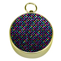 Polka Dot Sparkley Jewels 2 Gold Compasses by MedusArt