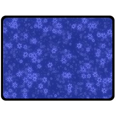 Snow Stars Blue Fleece Blanket (large)  by ImpressiveMoments