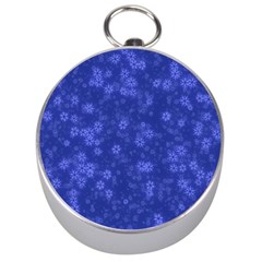 Snow Stars Blue Silver Compasses