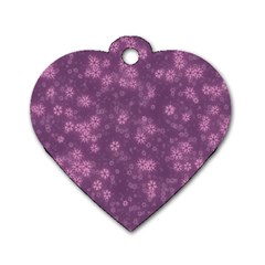 Snow Stars Lilac Dog Tag Heart (one Side) by ImpressiveMoments