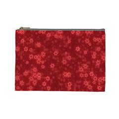 Snow Stars Red Cosmetic Bag (large)  by ImpressiveMoments