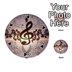 Music, Wonderful Clef With Floral Elements Playing Cards 54 (round)  by FantasyWorld7