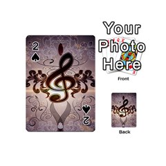 Music, Wonderful Clef With Floral Elements Playing Cards 54 (mini)  by FantasyWorld7