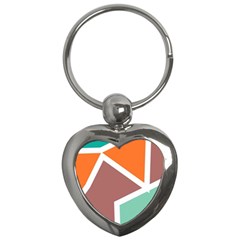 Misc Shapes In Retro Colors Key Chain (heart)