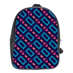 Rectangles And Other Shapes Pattern School Bag (large) by LalyLauraFLM