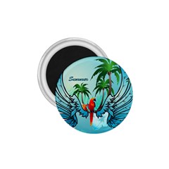 Summer Design With Cute Parrot And Palms 1 75  Magnets