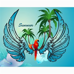 Summer Design With Cute Parrot And Palms Collage 8  X 10 