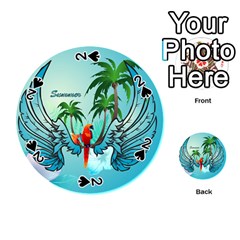 Summer Design With Cute Parrot And Palms Playing Cards 54 (round) 