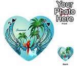 Summer Design With Cute Parrot And Palms Playing Cards 54 (Heart)  Front - Spade2