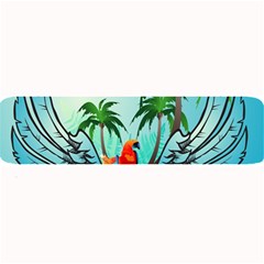 Summer Design With Cute Parrot And Palms Large Bar Mats by FantasyWorld7