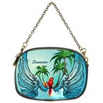 Summer Design With Cute Parrot And Palms Chain Purses (Two Sides)  Front