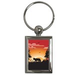 The Lonely Wolf In The Sunset Key Chains (Rectangle)  Front