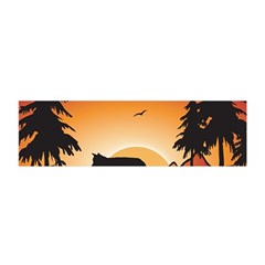 The Lonely Wolf In The Sunset Satin Scarf (oblong)