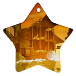 Awesome Sunset Over The Ocean With Ship Ornament (Star) 