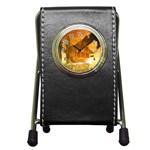 Awesome Sunset Over The Ocean With Ship Pen Holder Desk Clocks