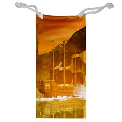 Awesome Sunset Over The Ocean With Ship Jewelry Bags by FantasyWorld7