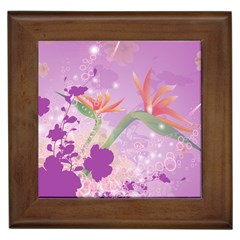 Wonderful Flowers On Soft Purple Background Framed Tiles by FantasyWorld7