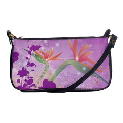 Wonderful Flowers On Soft Purple Background Shoulder Clutch Bags by FantasyWorld7