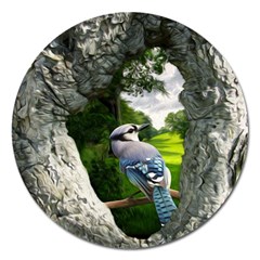 Bird In The Tree 2 Magnet 5  (round) by infloence