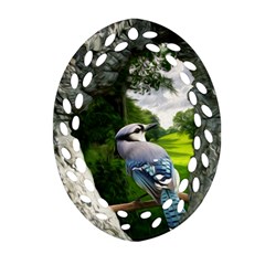 Bird In The Tree 2 Ornament (oval Filigree)  by infloence