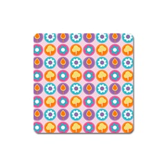 Chic Floral Pattern Square Magnet by GardenOfOphir