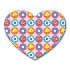 Chic Floral Pattern Heart Mousepads