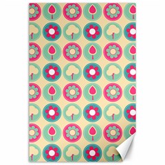 Chic Floral Pattern Canvas 24  X 36 