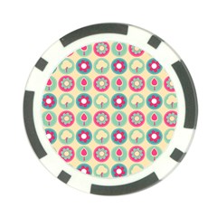 Chic Floral Pattern Poker Chip Card Guards by GardenOfOphir