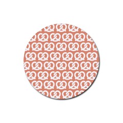 Salmon Pretzel Illustrations Pattern Rubber Round Coaster (4 Pack)  by GardenOfOphir