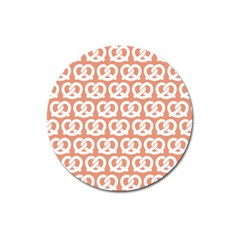 Salmon Pretzel Illustrations Pattern Magnet 3  (round) by GardenOfOphir