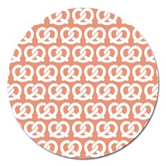 Salmon Pretzel Illustrations Pattern Magnet 5  (round) by GardenOfOphir