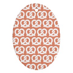 Salmon Pretzel Illustrations Pattern Oval Ornament (two Sides) by GardenOfOphir