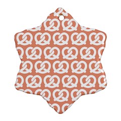 Salmon Pretzel Illustrations Pattern Snowflake Ornament (2-side) by GardenOfOphir