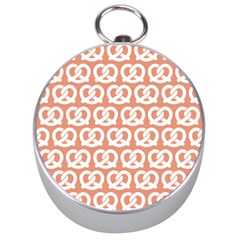 Salmon Pretzel Illustrations Pattern Silver Compasses by GardenOfOphir