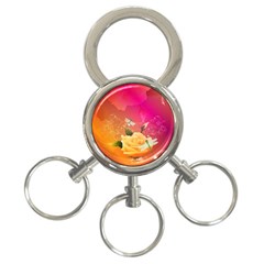 Beautiful Roses With Dragonflies 3-ring Key Chains by FantasyWorld7