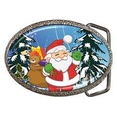 Funny Santa Claus In The Forrest Belt Buckles by FantasyWorld7
