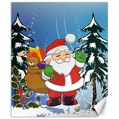 Funny Santa Claus In The Forrest Canvas 8  X 10  by FantasyWorld7