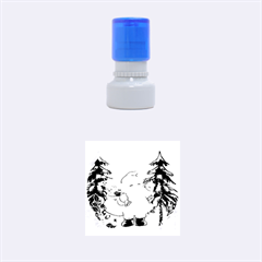 Funny Santa Claus In The Forrest Rubber Round Stamps (small)