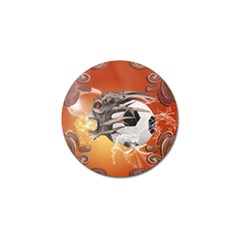 Soccer With Skull And Fire And Water Splash Golf Ball Marker (4 Pack) by FantasyWorld7