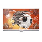 Soccer With Skull And Fire And Water Splash Business Card Holders Front