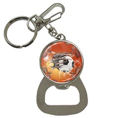 Soccer With Skull And Fire And Water Splash Bottle Opener Key Chains by FantasyWorld7