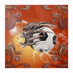 Soccer With Skull And Fire And Water Splash Medium Glasses Cloth (2-Side) Back