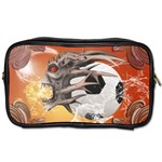 Soccer With Skull And Fire And Water Splash Toiletries Bags Front